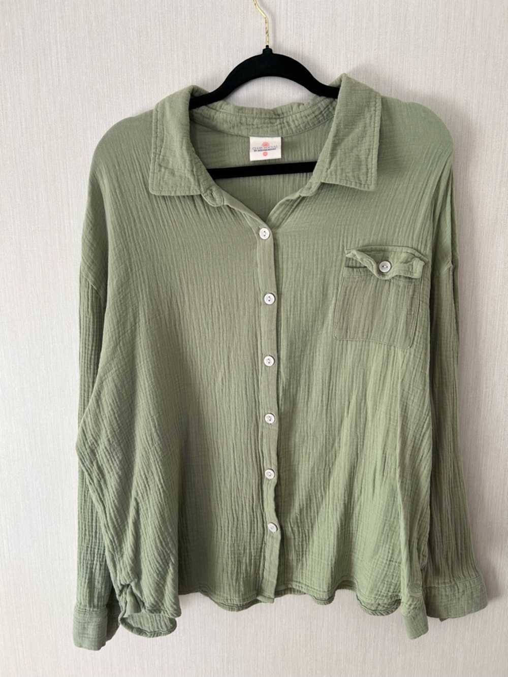 Jadelynn Brooke Sage Green Button-Down Shirt